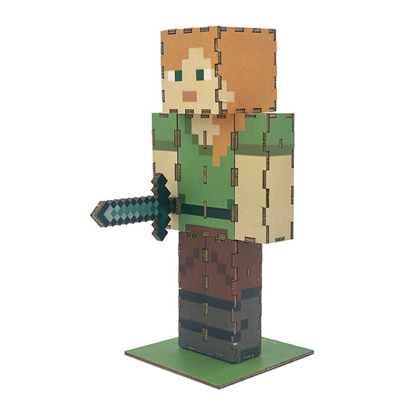 IncrediBuilds: Minecraft: Alex 3D Wood Model Kit | But First, We Play!